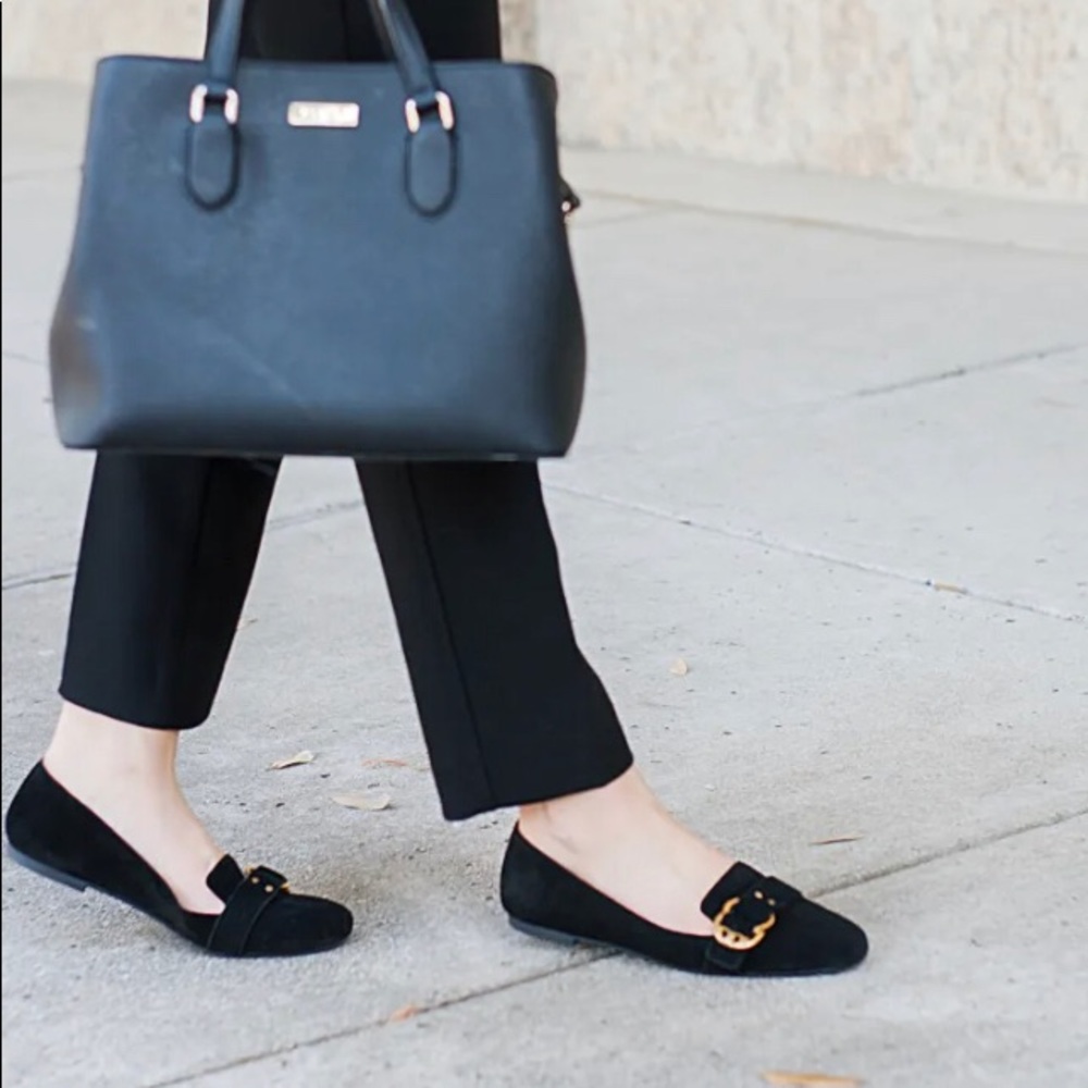Tori Burch black suede flats
